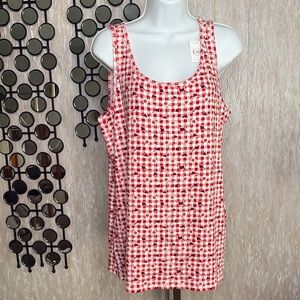 Cato 18/20 Red and White Patterned Tank Top